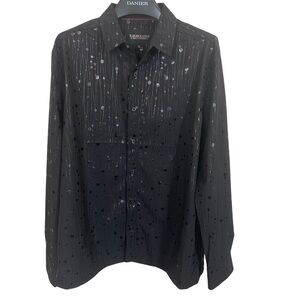 Baroque Gold By Drill Clothing Co Mens L Black Long Sleeve Shirt